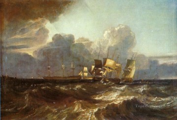 Barcos que se dirigen a Anchorage, también conocido como El mar de Egremont. Paisaje de la pieza Turner. Pinturas al óleo